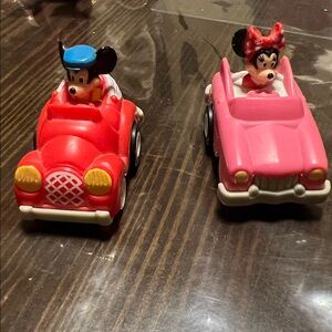 Vintage 1988 Disney cars- Mickey and Minnie (set of 2)